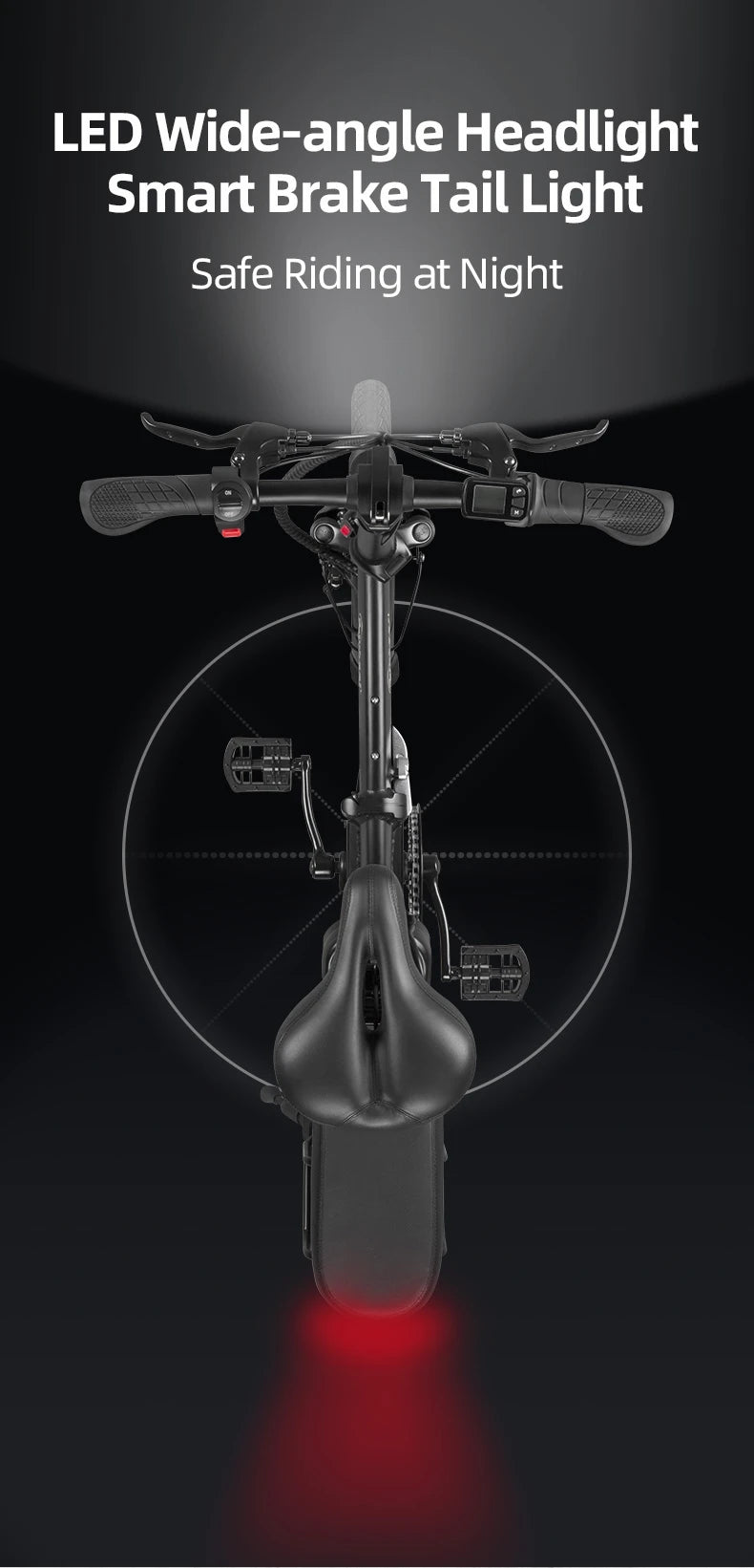 DYU A5 14-inch Foldable Electric Bike Front light