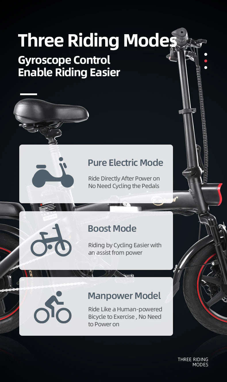 DYU A5 14-inch Foldable Electric Bike Riding Modes