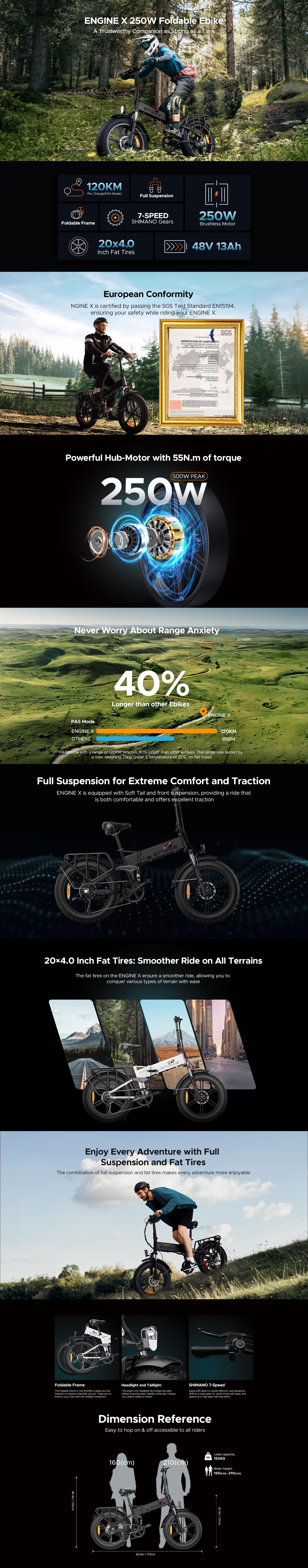 ENGWE ENGINE X Fat Tyre Foldable Electric Bike