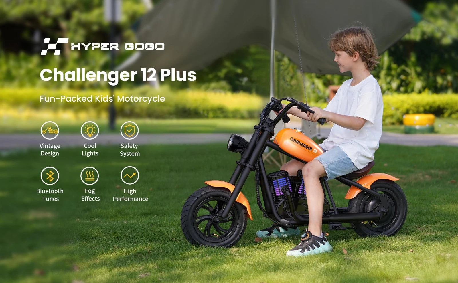 HYPER GOGO Challenger 12 Plus Electric Motorcycle for Kids