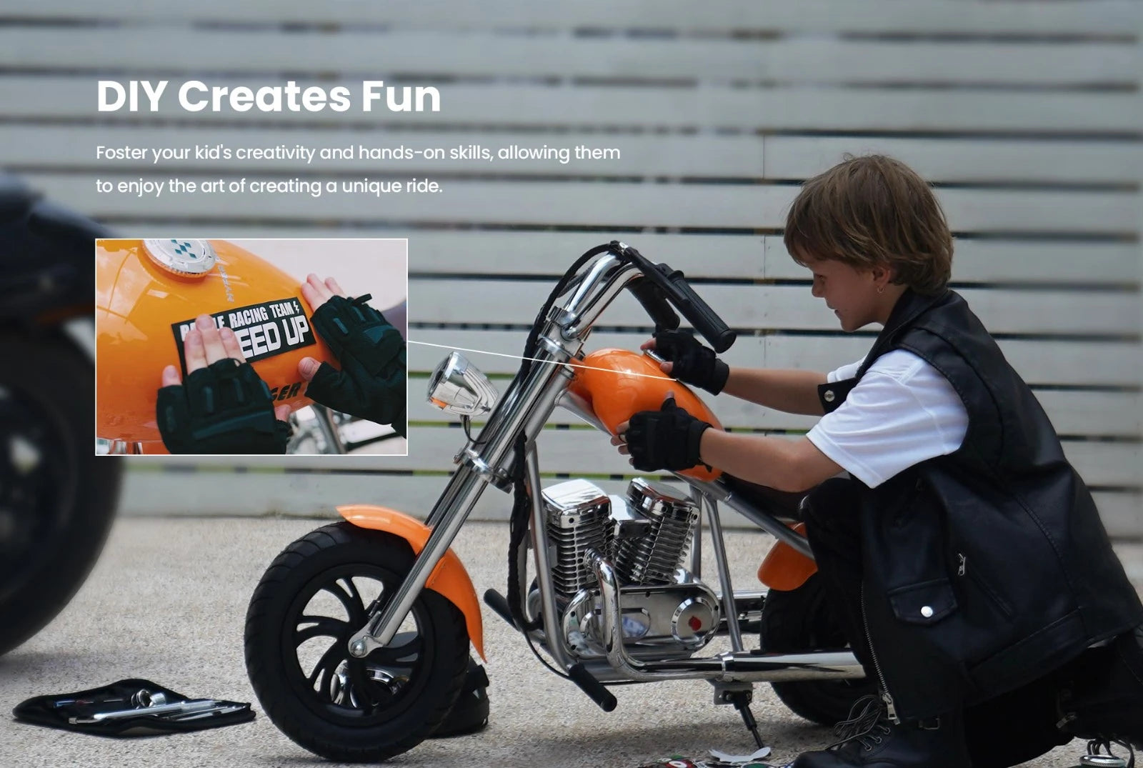 HYPER GOGO Challenger 12 Plus Electric Motorcycle for Kids With App