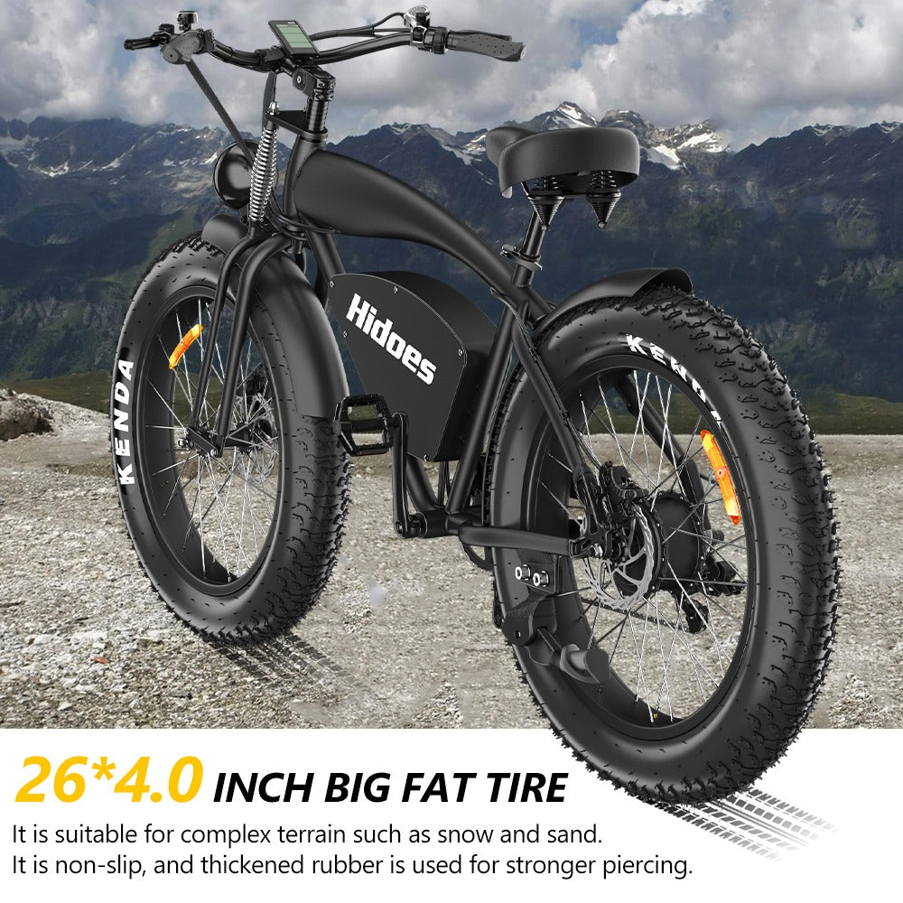 Hidoes® B3 -1200W Retro Vintage Fat Tyre Electric Bike