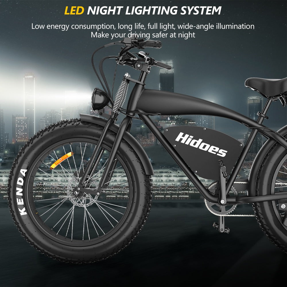 Hidoes® B3 -1200W Retro Vintage Fat Tyre Electric Bike