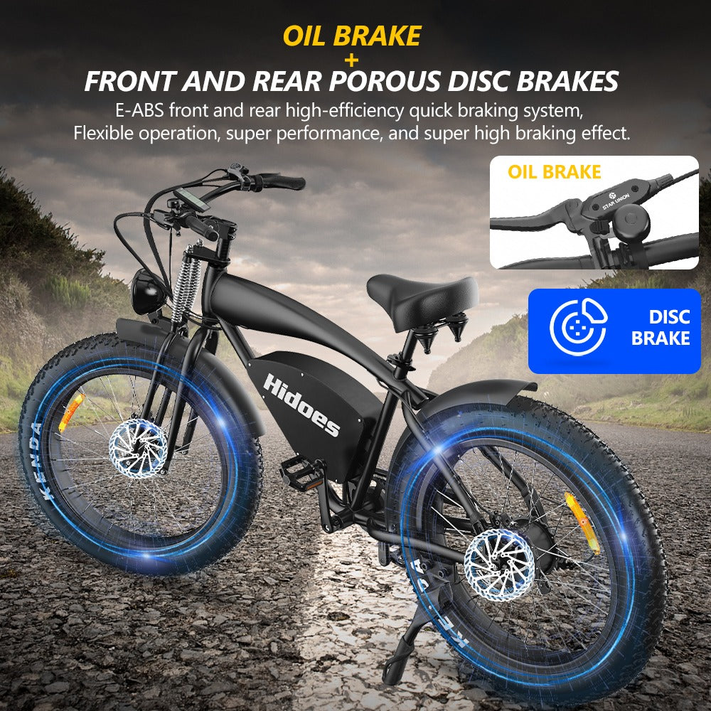 Hidoes® B3 -1200W Retro Vintage Fat Tyre Electric Bike