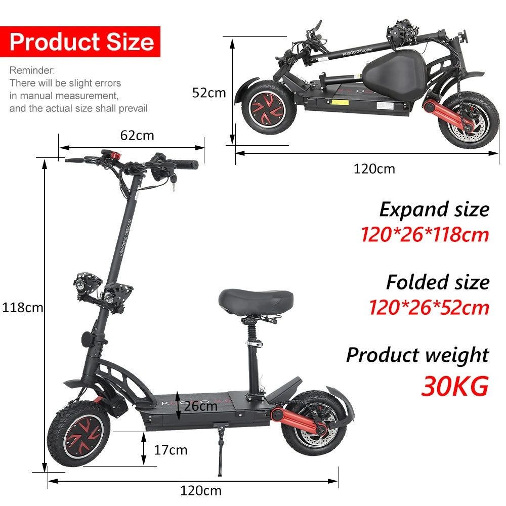 KUGOO G-Booster Folding Electric Scooter 10 Inch Tires 2*800W Dual Motor