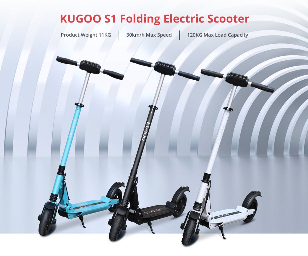 STOCK Europeo] KUGOO S1 adulto eléctrica Scooter 3 modos de velocidad e  Scooter monopatín eléctrico de 350W 30 KM/H Motor pantalla LCD de pantalla  