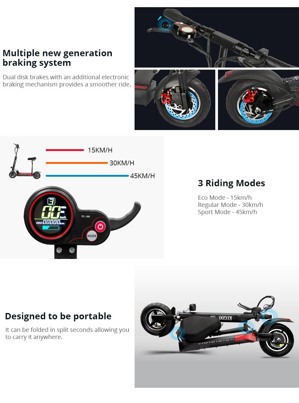 KUGOO KIRIN M4 10-inch Wheels Electric Scooter With Seat