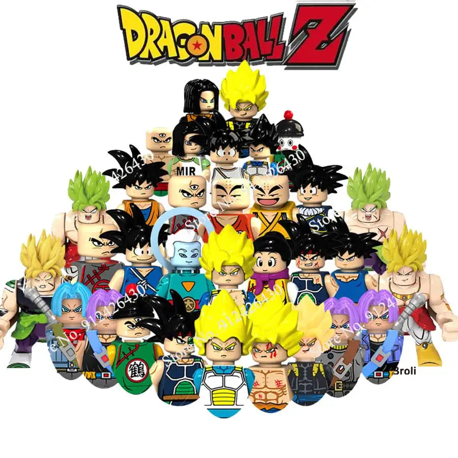 Dragon Ball Building Blocks Showcasing Goku, Vegeta and Other Characters