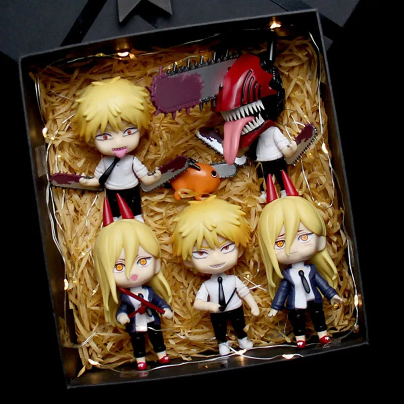 6Pcs/Set Chainsaw Man Pochita Q Version Toys