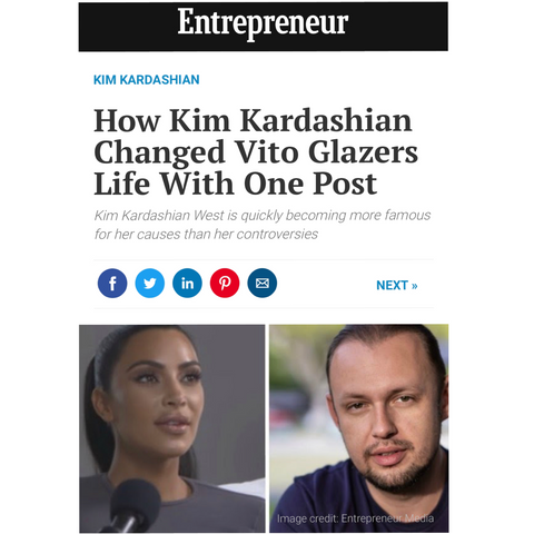 Kim Kardashian and Vito Glazers in Entrepreneur Magazine
