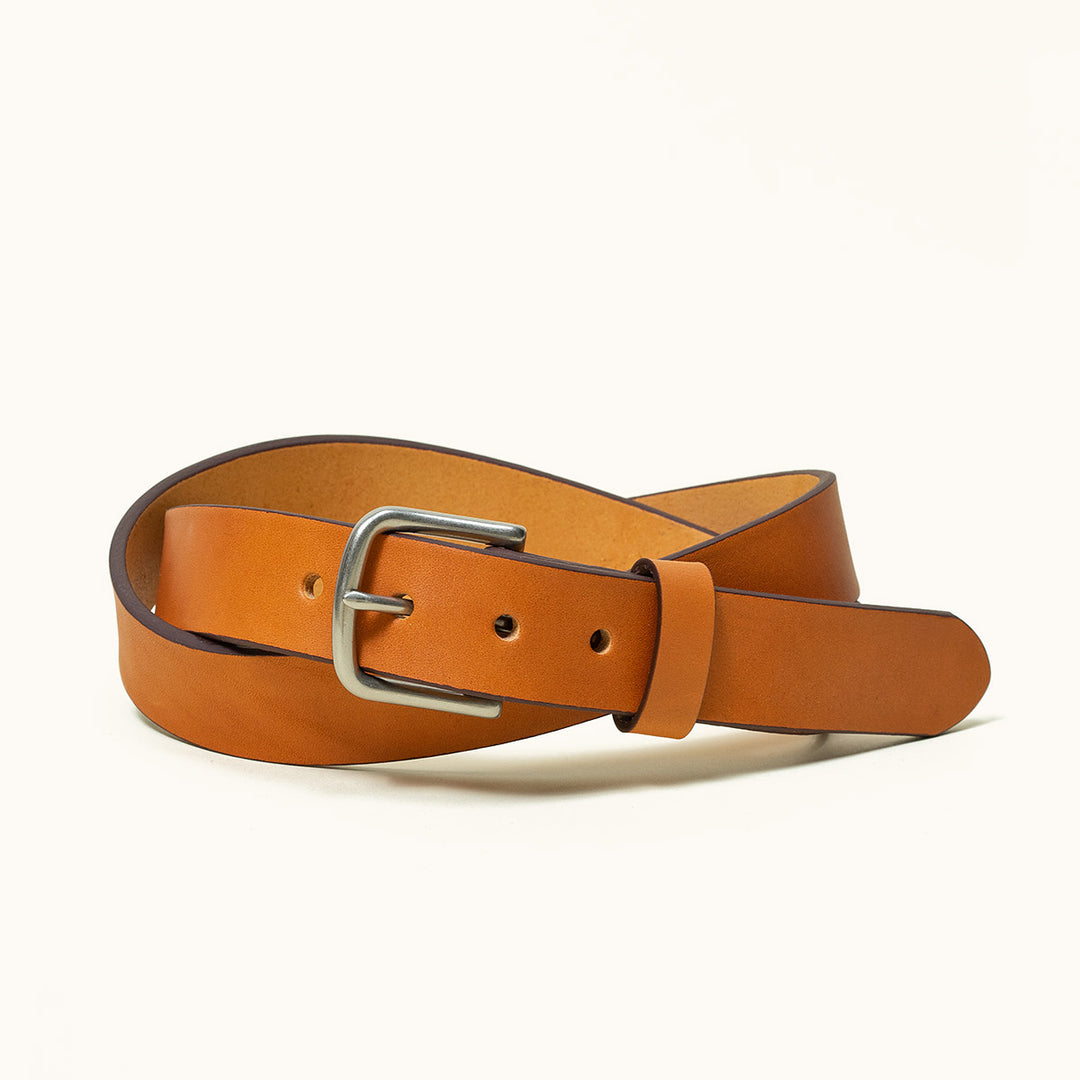 Classic Leather Belt in Cognac, Made in the USA