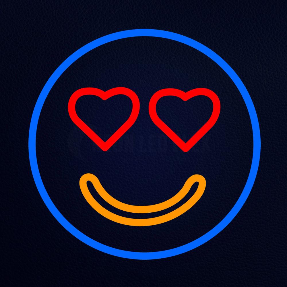 Heart Eye Smiley Face Emoji Neon Sign Neon Ledflex