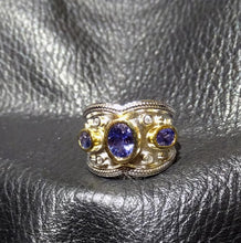 Load image into Gallery viewer, Tanzanite Ring, 2 Carats, Etruscan Style