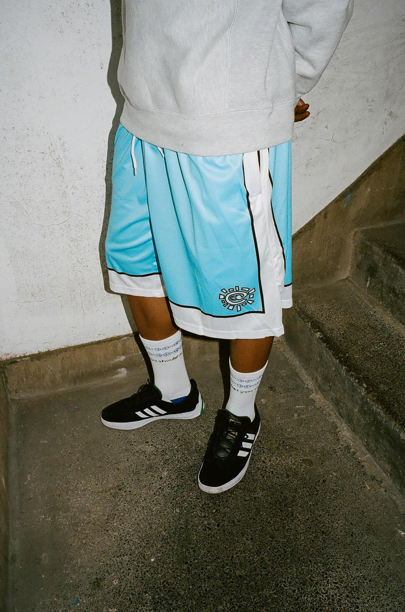 always court short - baby blue / white – always do what you should do
