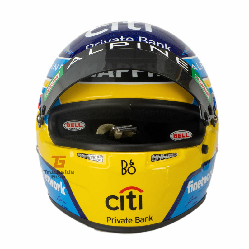 Fernando Alonso Alpine 2021 F1 1:2 Scale Replica Helmet by Bell - Trackside Gear Australia