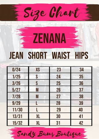 Zenana Size Chart