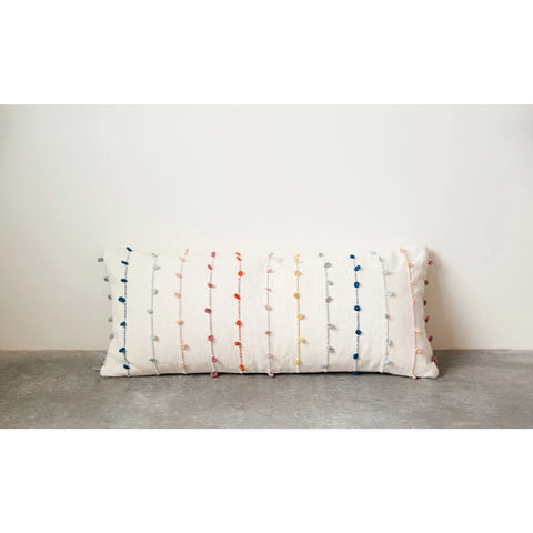 Lumbar Pillow with Embroidery Loop