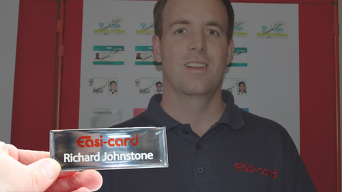 Domed name badge at Easi-card