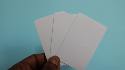 Standard plastic white business card