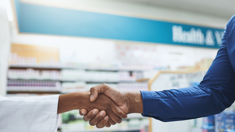 Handshake for good customer relationships