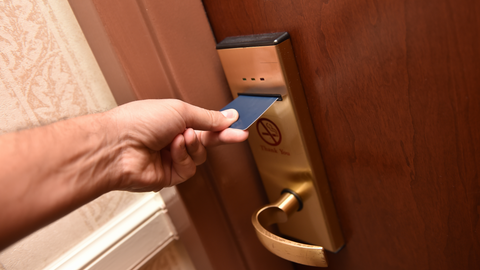 Unlocking hotel door