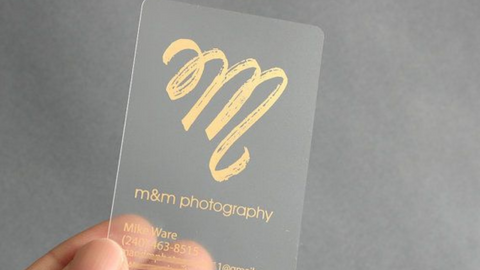 Metallic printed business card design