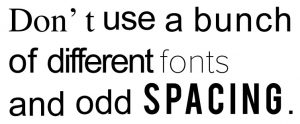 Spacing in fonts