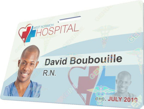 Hologram on hospital ID access card