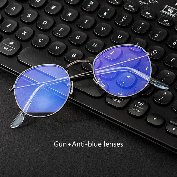 Computer Glasses Anti Blue Ray Glasses Blue Light Blocking Glasses Optical Eye Spectacle UV Blocking Gaming Filter Round Glasses