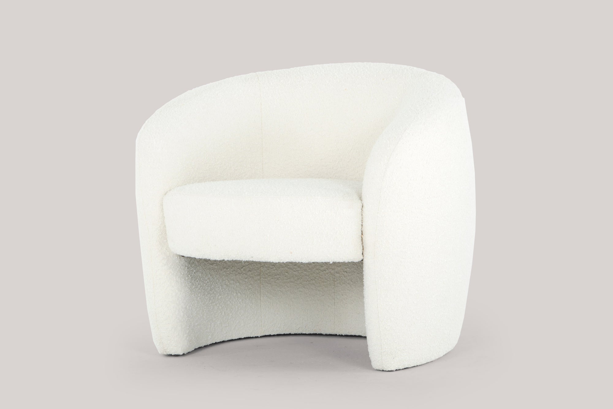 mandy armchair in teddy white fabric