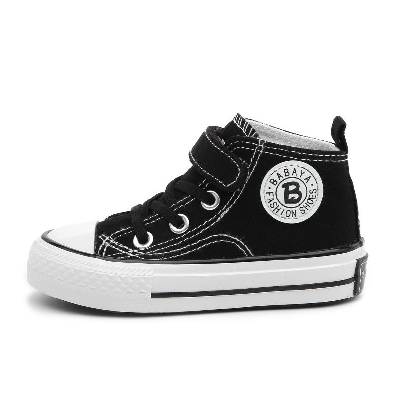 childrens black canvas shoes