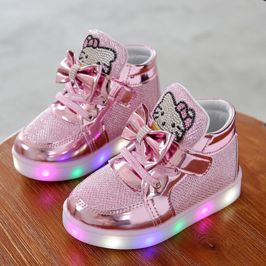 Spring Hello Kitty Rhinestone Led Shoes 