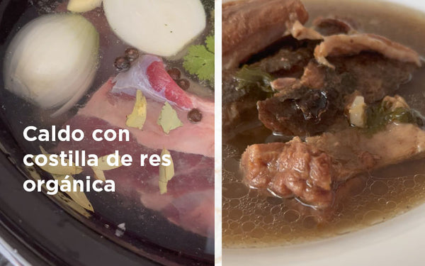 receta caldo de costilla de res organica