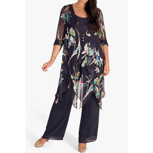 Floral Print Three Piece Pant Suit - Nichole's Array Of Elegance 