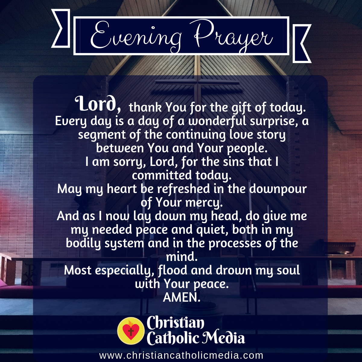 Evening Prayer Catholic Thursday July 29, 2021