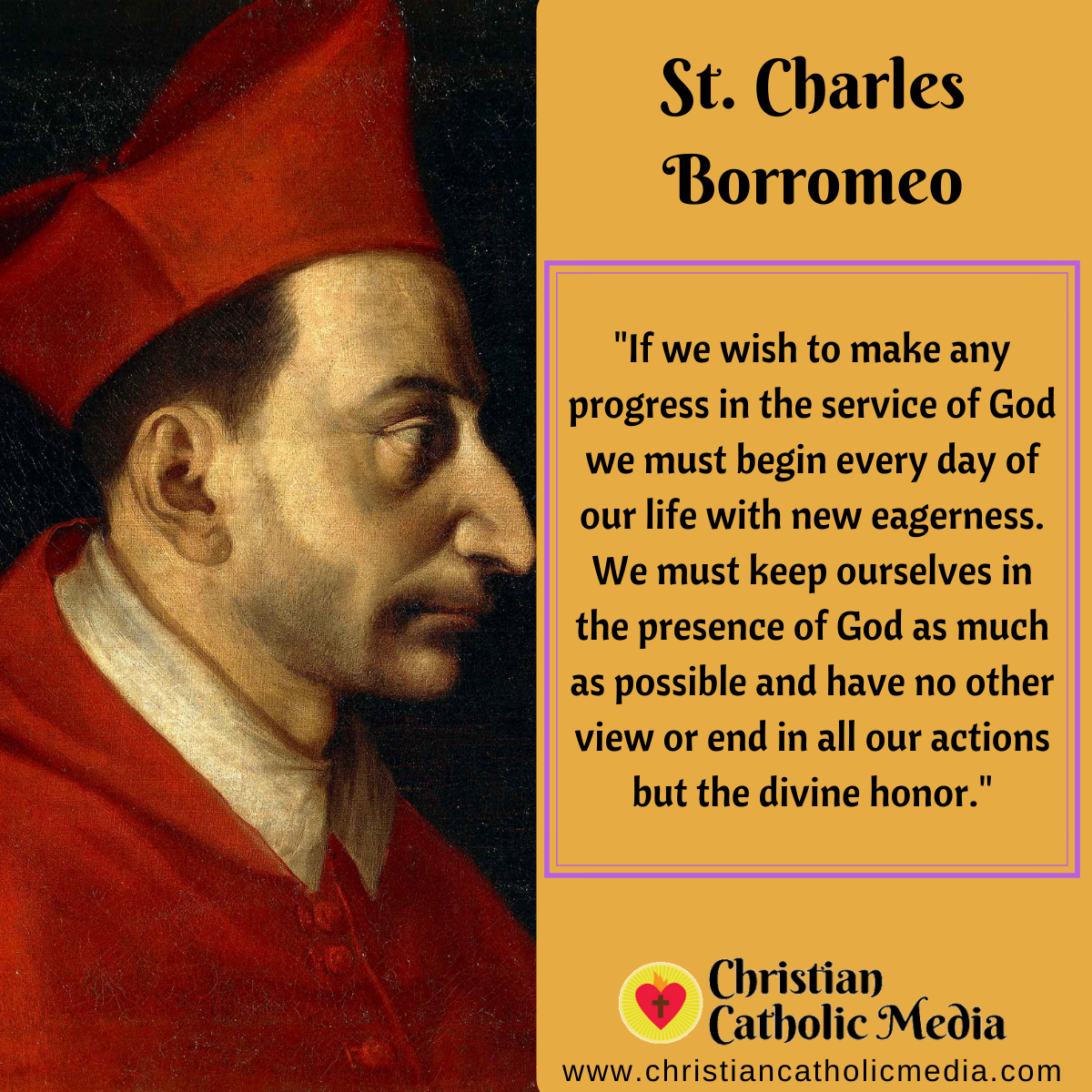 St. Charles Borromeo Wednesday November 4, 2020 Christian Catholic