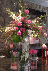 Elevated table top flower arrangements 