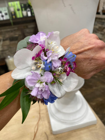 Mixed orchid wrist corsage