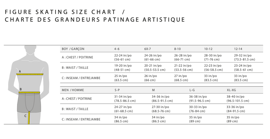 Mondor Men's Size Chart