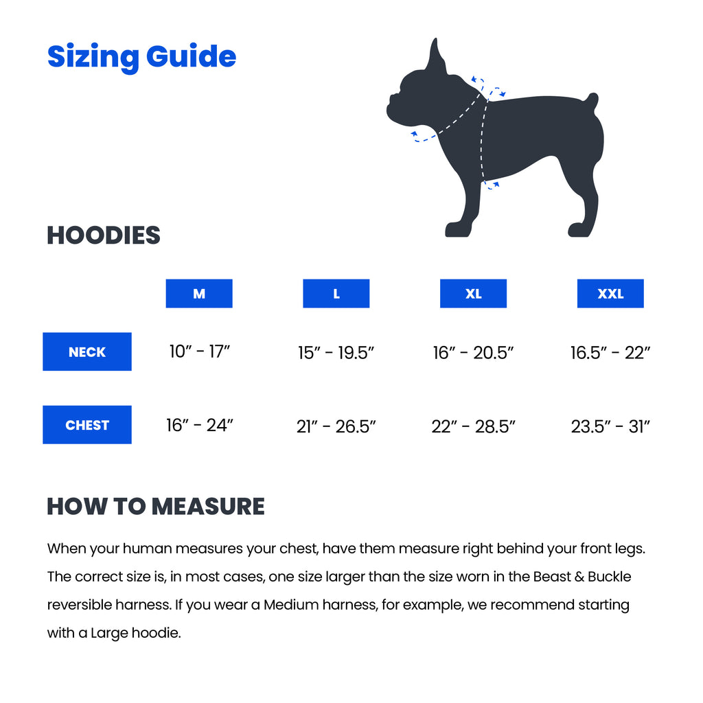 hoodie size chart