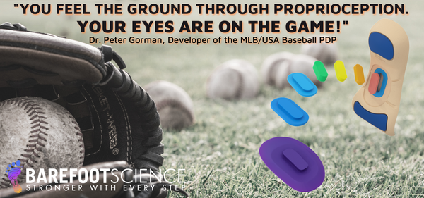 "YOU FEEL THE GROUND THROUGH PROPRIOCEPTION.  YOUR EYES ARE ON THE GAME!" Dr. Peter Gorman, Developer of the MLB/USA Baseball PDP