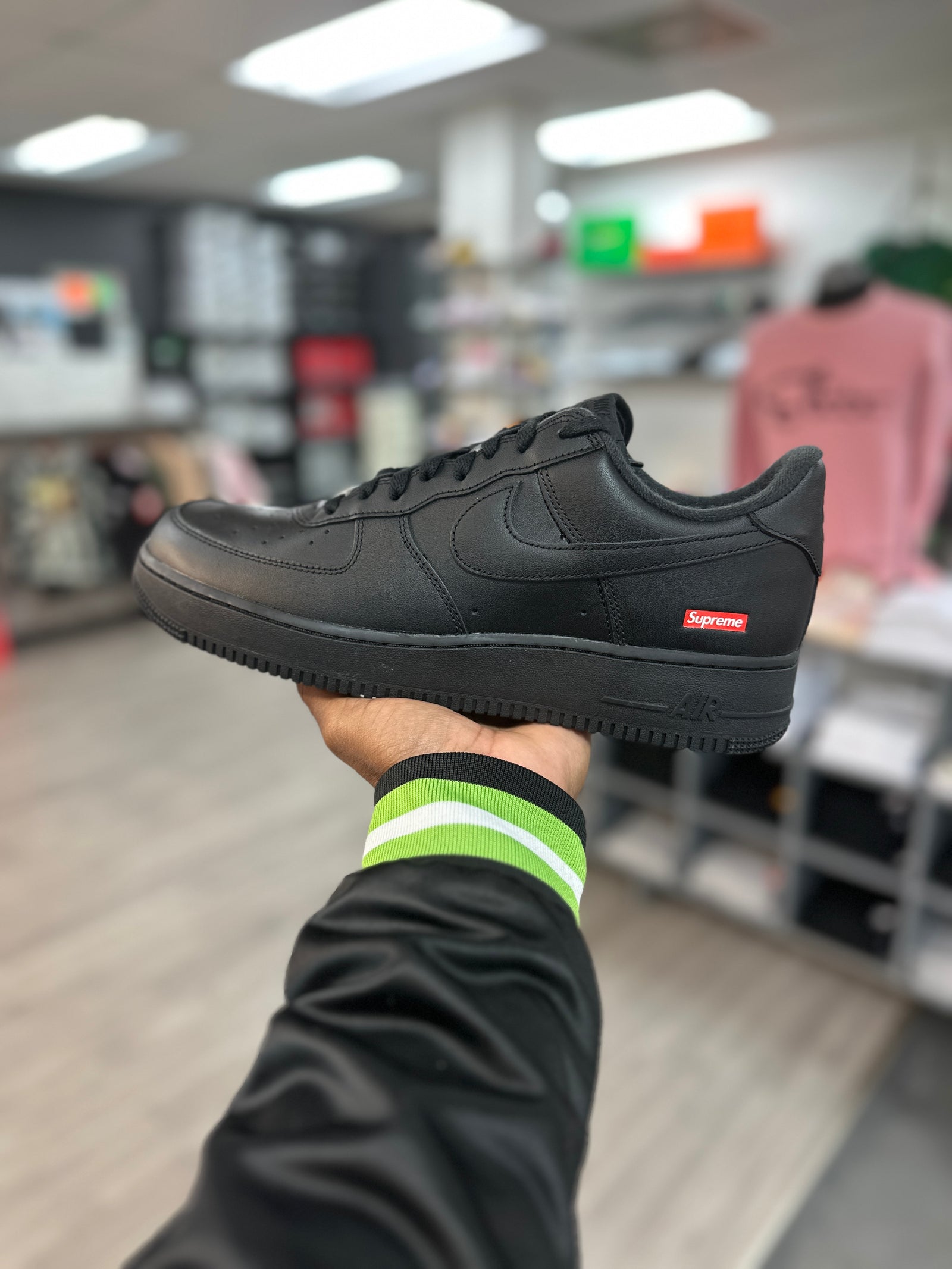 LOUIS VUITTON X AIR FORCE 1 BLACK SUEDE SNEAKERS BY VIRGIL SIZE