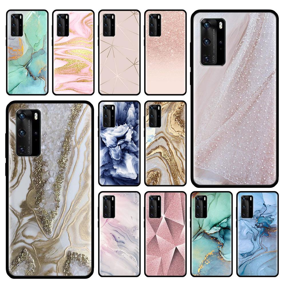 Marble Stone Motif Soft Cover Case Different Colorn For Huawei P50 P50
