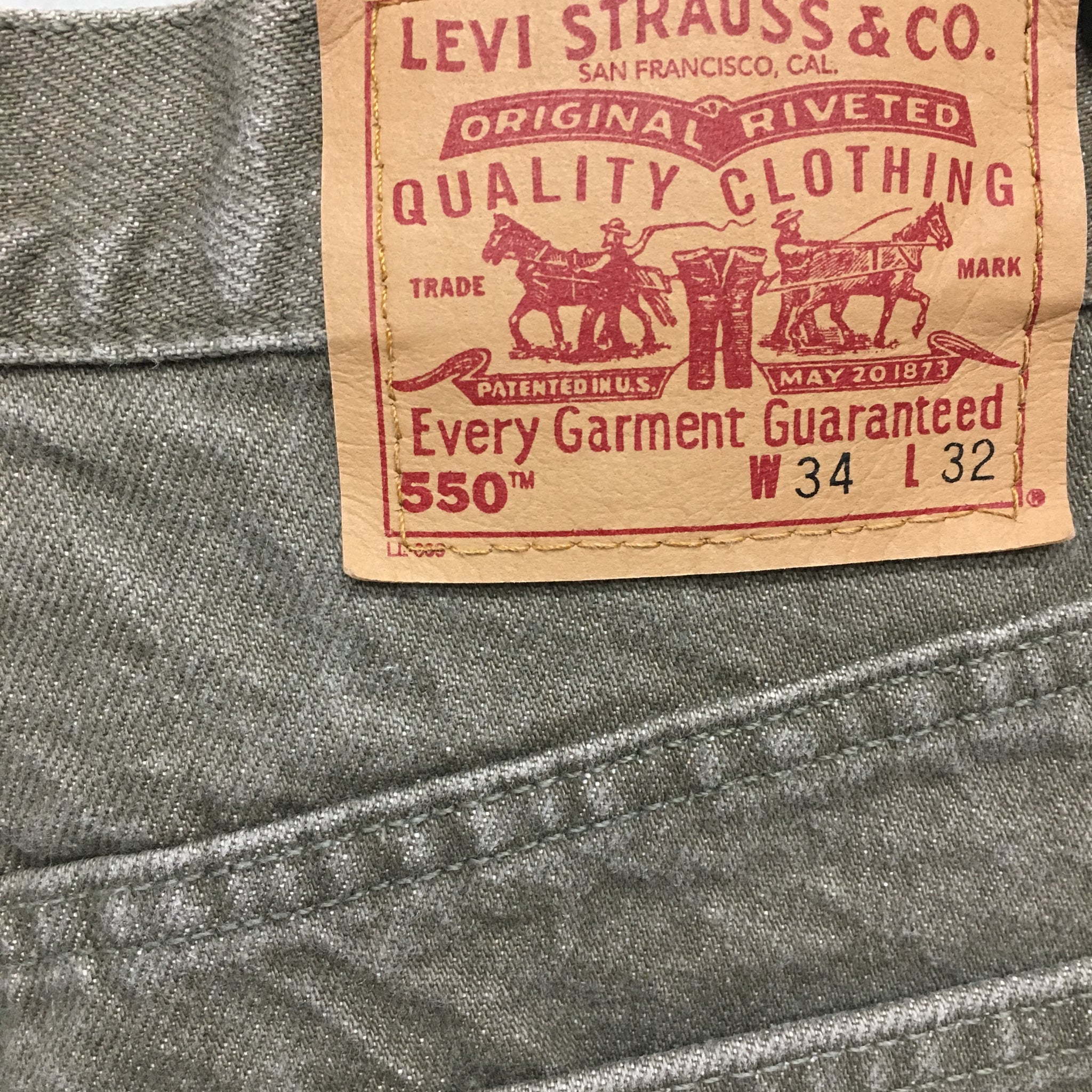 LEVIS 550 Mens Relaxed Fit Green Jeans 