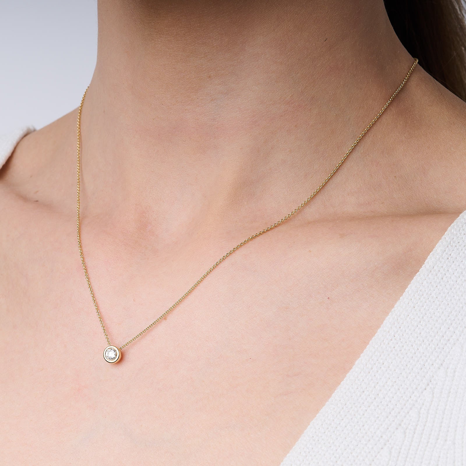 Small Solitaire Diamond Necklace 2024 | favors.com