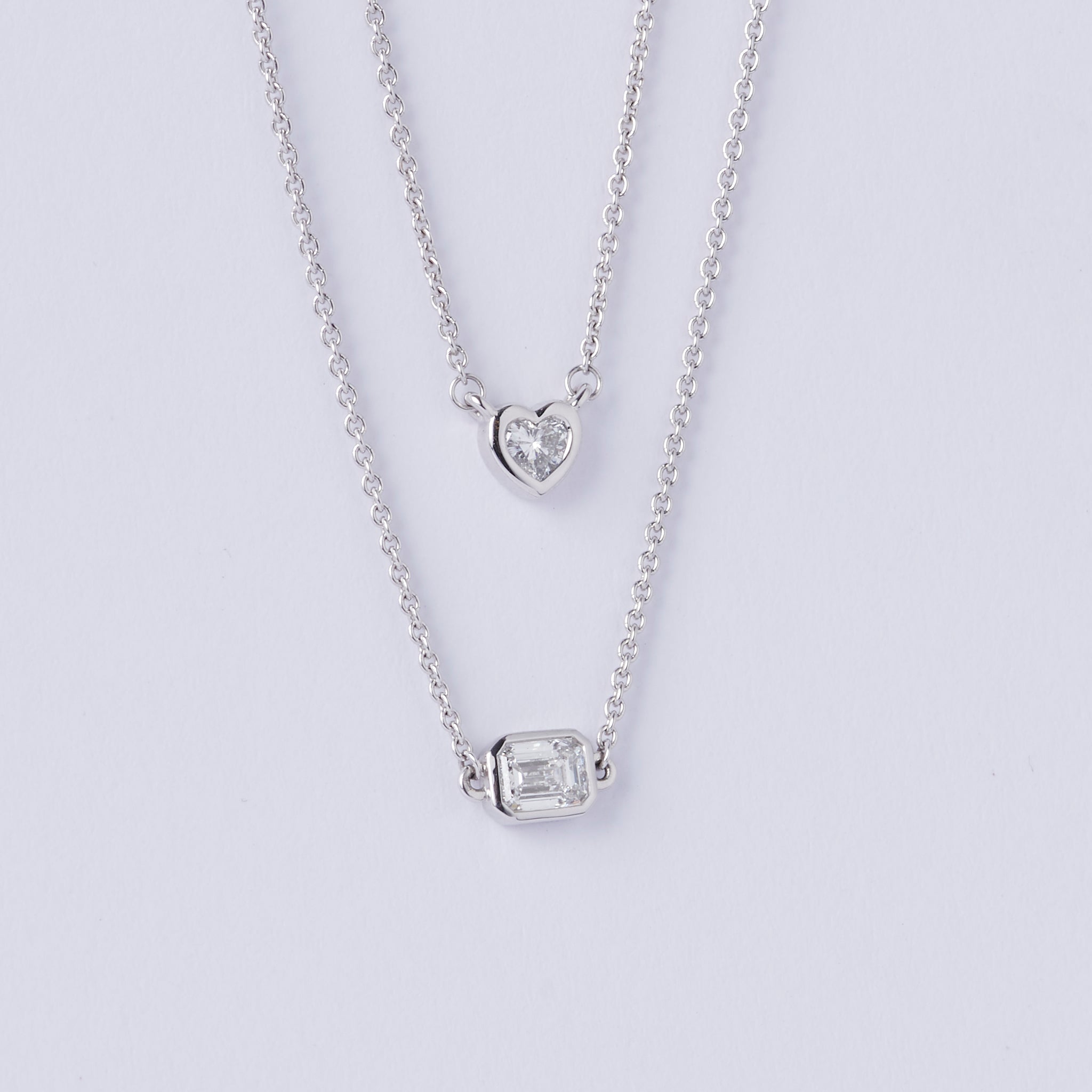 Diamond Heart Pendant Necklace 001-165-01614 14KW, Simon Jewelers