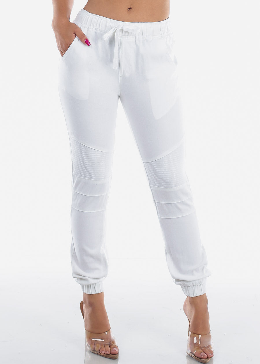 ladies white joggers