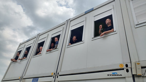 Caged customers await release at Steeda Driving Experience one June 2017