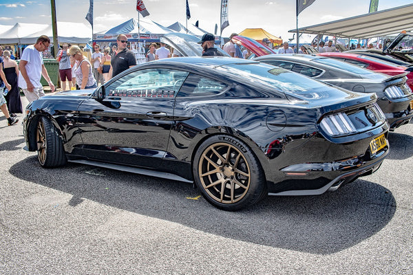 MAP demo GT Mustang with Whipple and Velgen VMB5 in bronze at Ford Fair 2018 on Steeda stand