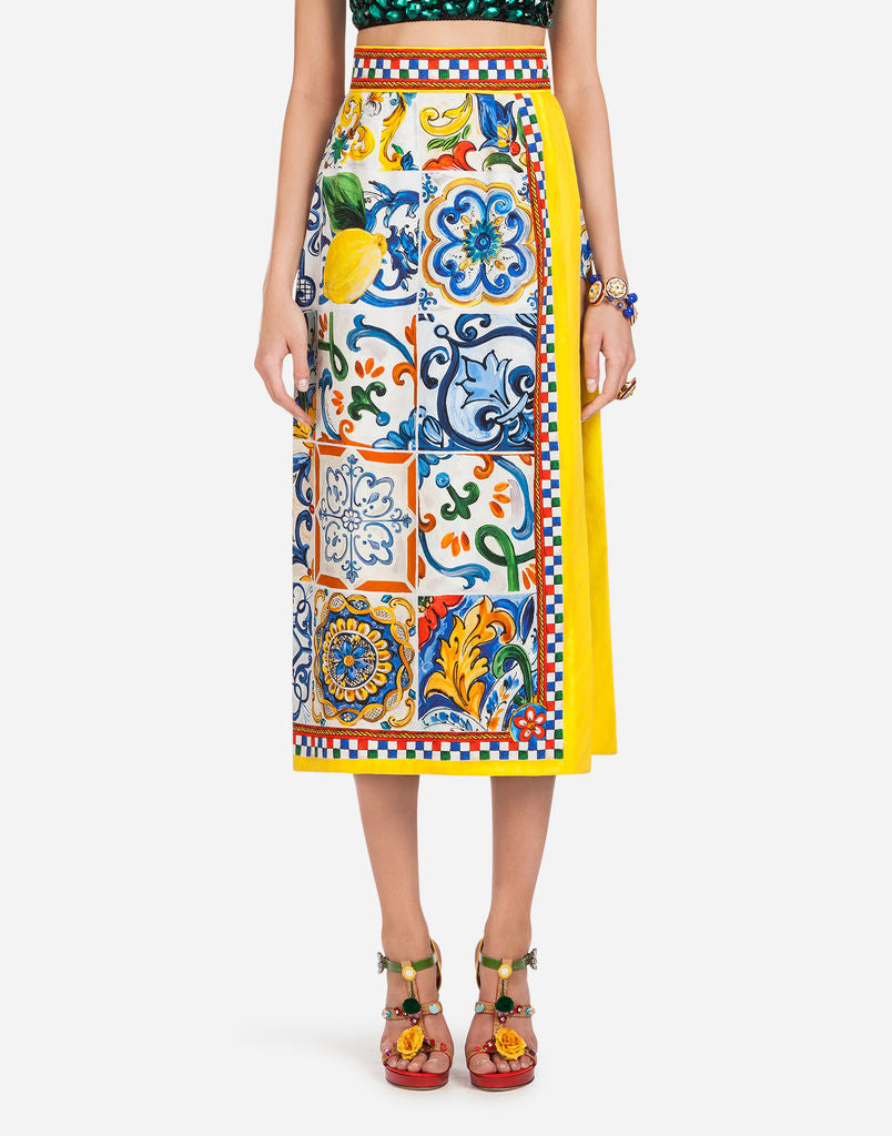 dolce and gabbana majolica print dress